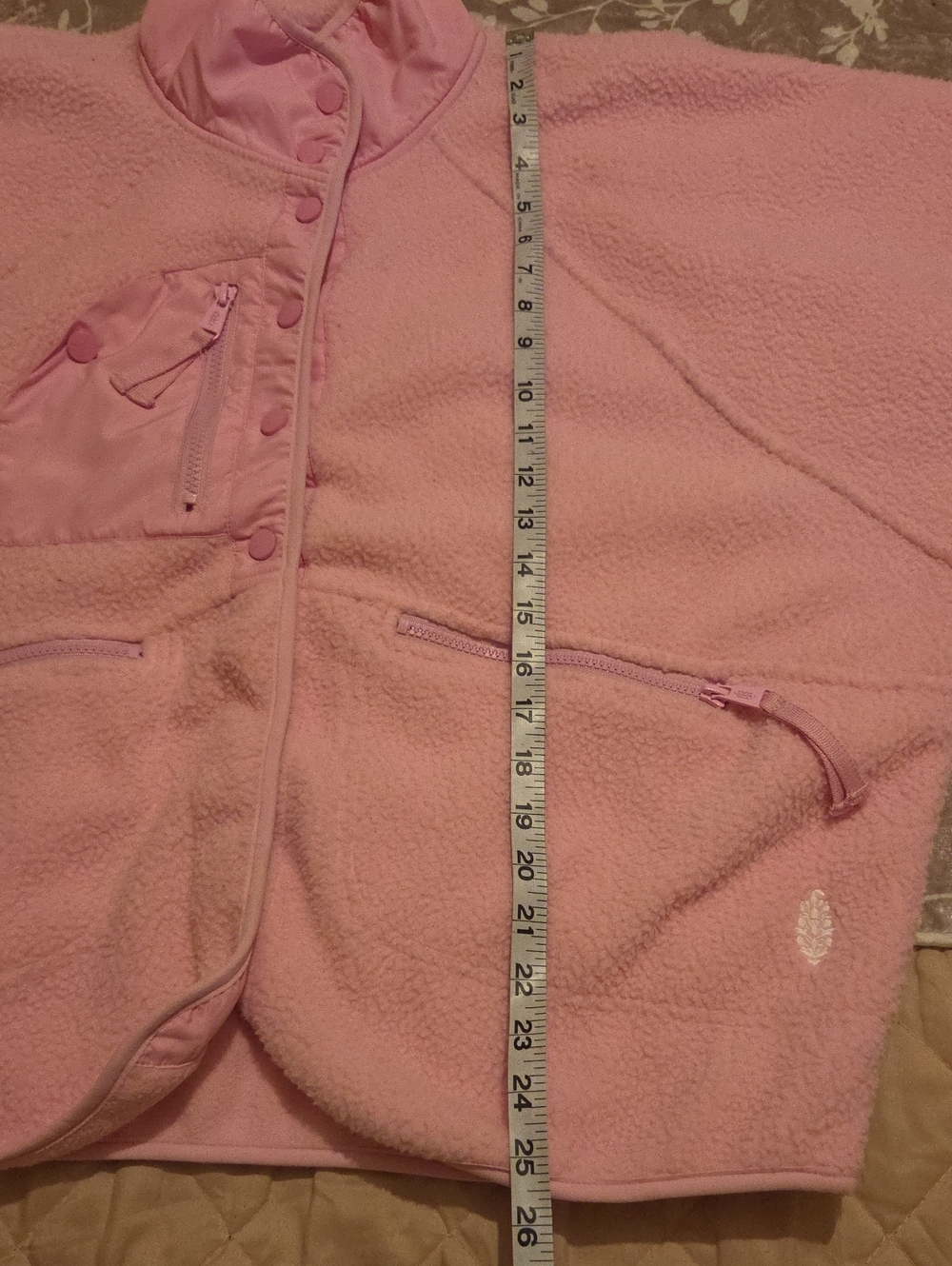 NEW Free People FP Movement Hit The Slopes fleece jacket in pink - Picture 6 of 7